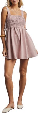 WISHLIST Plaid Tie Babydoll Minidress