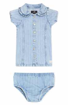 Stripe Denim Dress & Bloomers Set