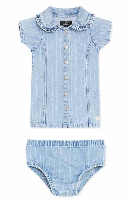 Stripe Denim Dress & Bloomers Set