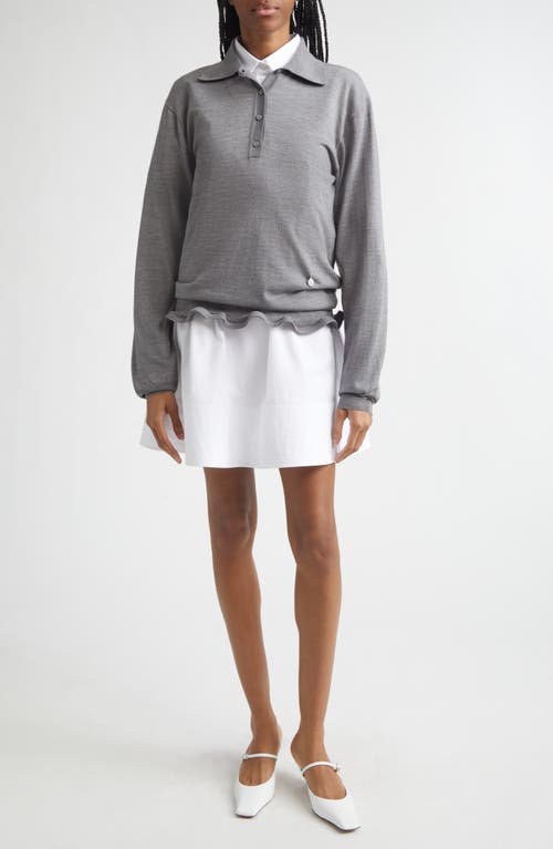 Stella McCartney Long Sleeve Poplin Mini Shirdress in Pure White at Nordstrom, Size 38