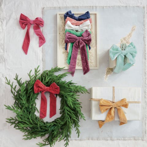 Cotton Velvet Bow with Iron Clip