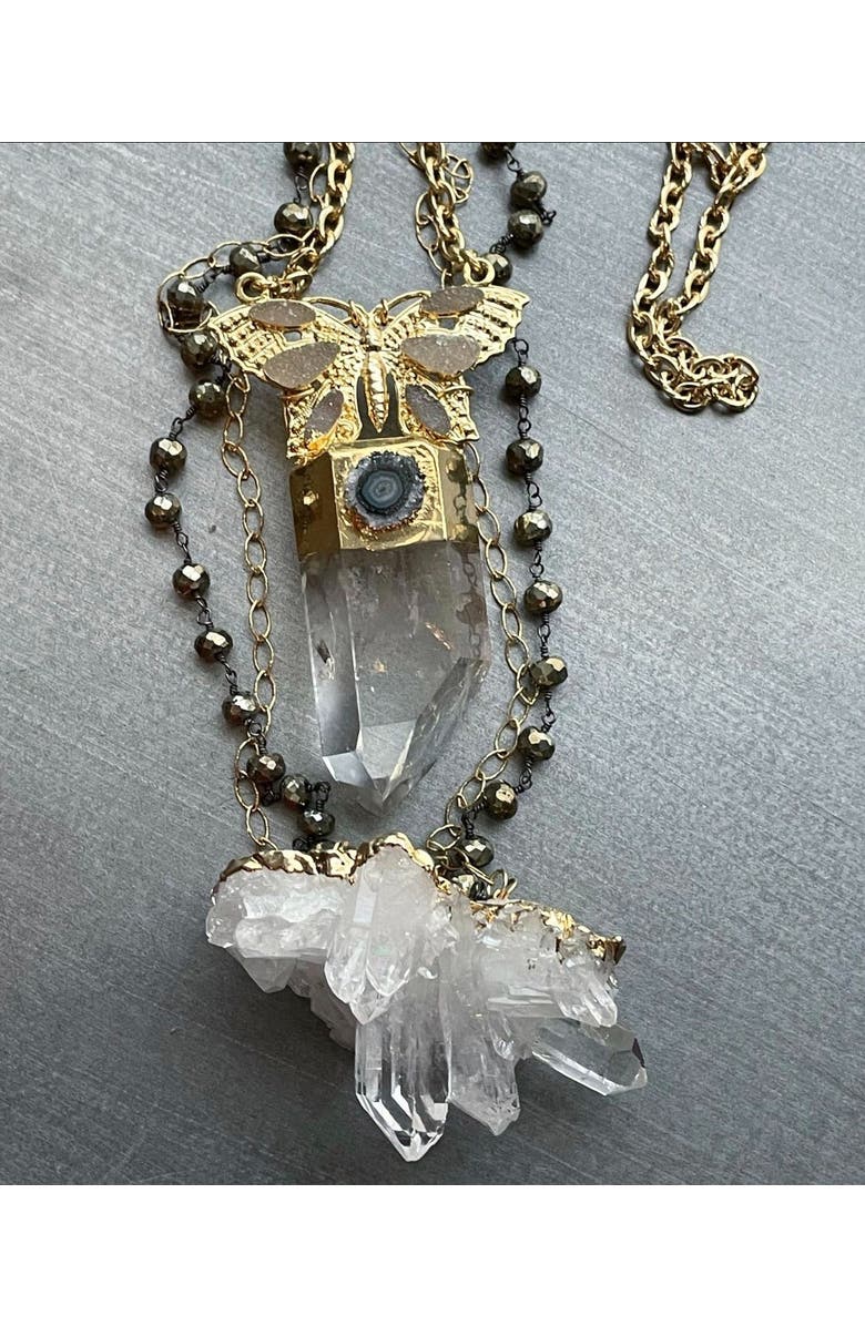 Lunaversoul Monarch Quartz Necklace, Alternate, color, Gold