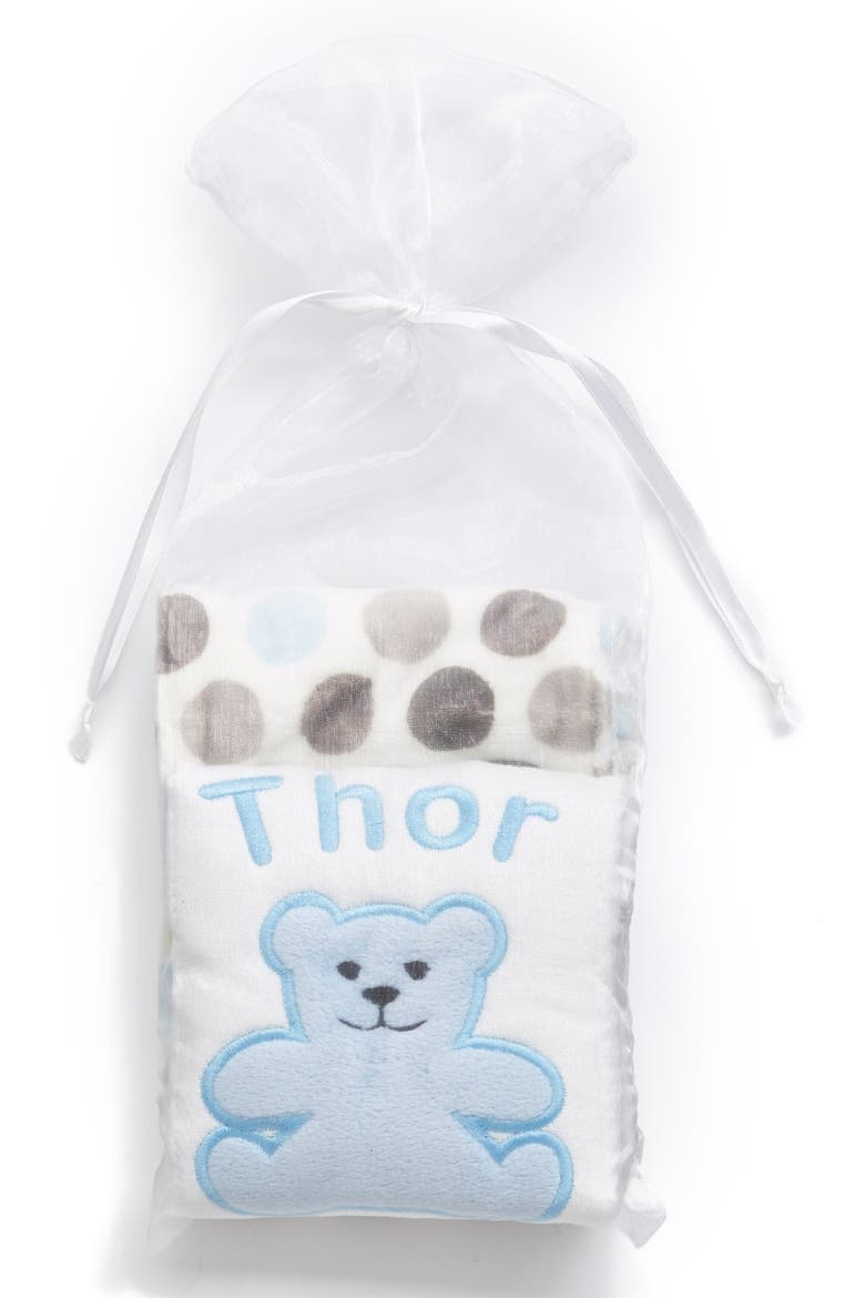 Personalized Burp Cloths, Alternate, color, BLUE DOT