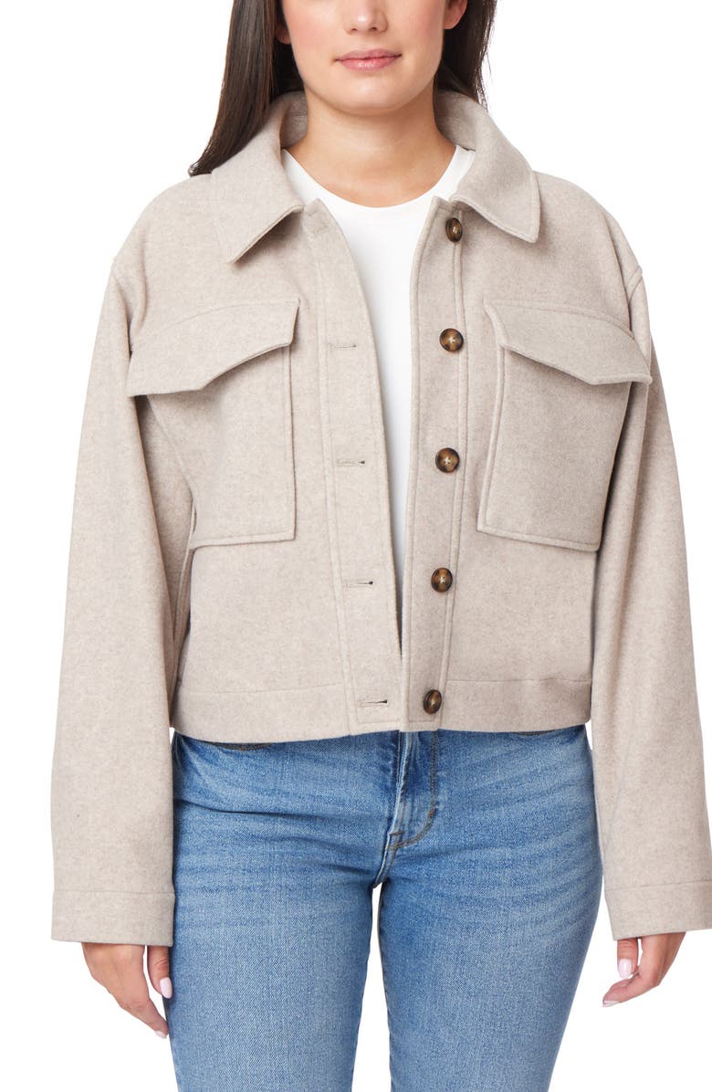 Kensie Boxy Crop Shirt Jacket, Alternate, color,