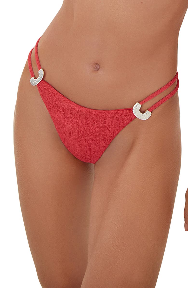 ViX Paula Hermanny Sami Double Strap Bikini Bottoms, Main, color, Red