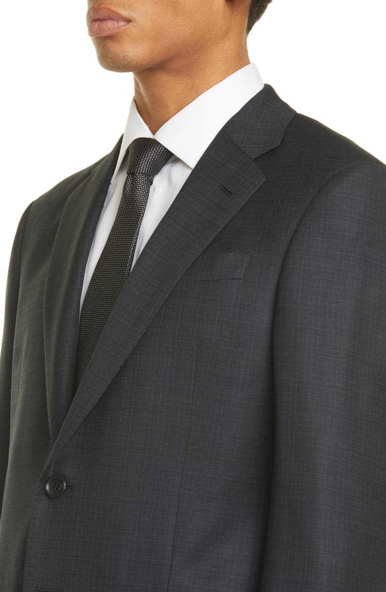 Giorgio Armani Trim Fit Check Wool Suit, Alternate, color, 