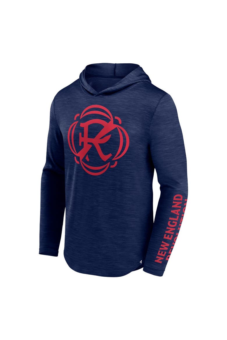 Men's Fanatics Branded Navy New England Revolution First Period Space-Dye Pullover Hoodie, Alternate, color, Navy