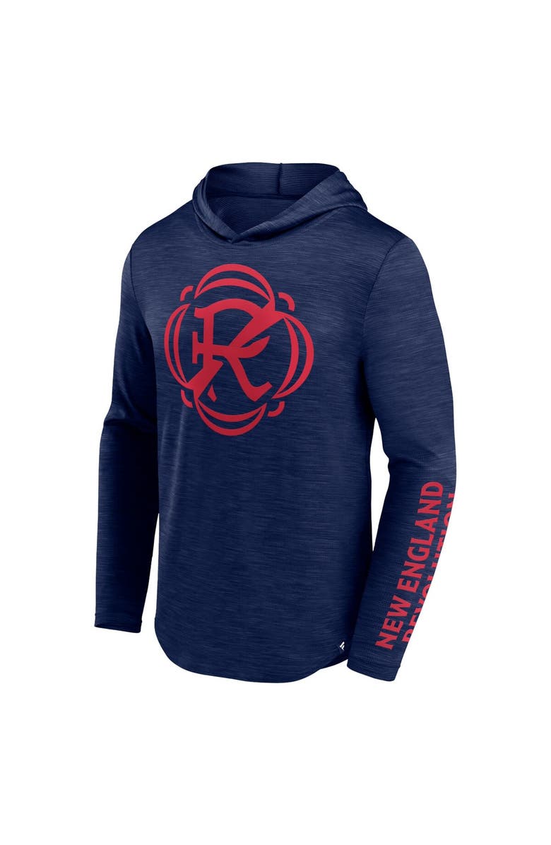 FANATICS Men's Fanatics Branded Navy New England Revolution First Period Space-Dye Pullover Hoodie, Alternate, color, 