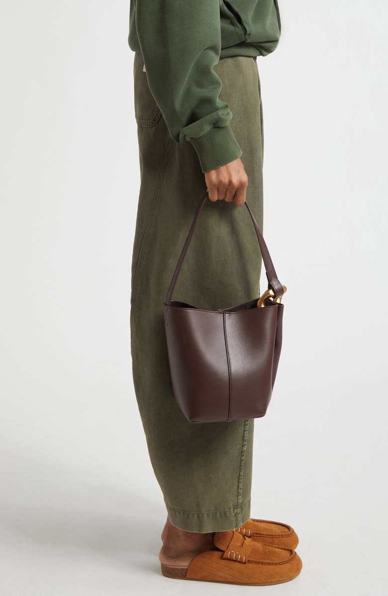 JW Anderson Small JWA Corner Leather Bucket Bag, Alternate, color, Black 999