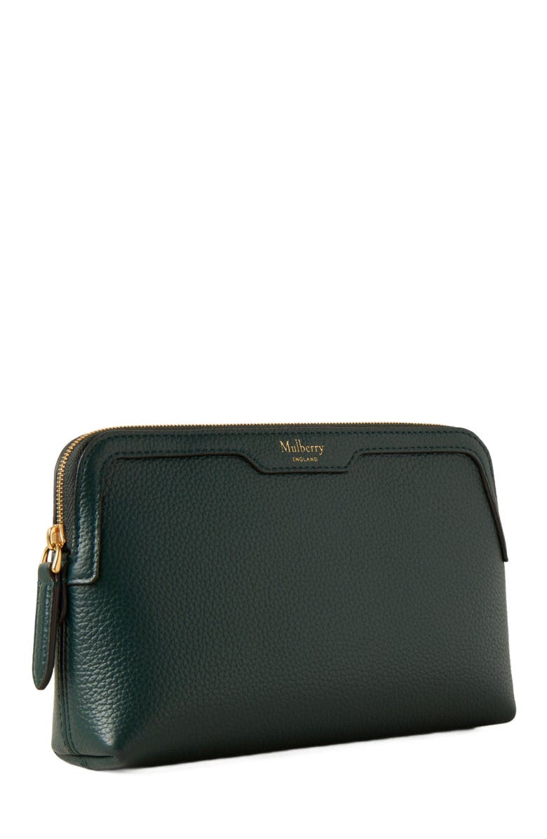 Mulberry Small Leather Cosmetic Pouch, Alternate, color, Mulberry Green