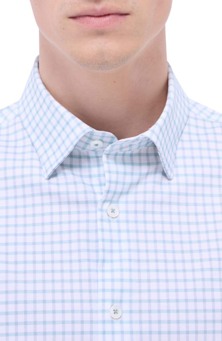 Bugatchi Jules OoohCotton<sup>®</sup> Plaid Button-Up Shirt, Alternate, color, Menthol