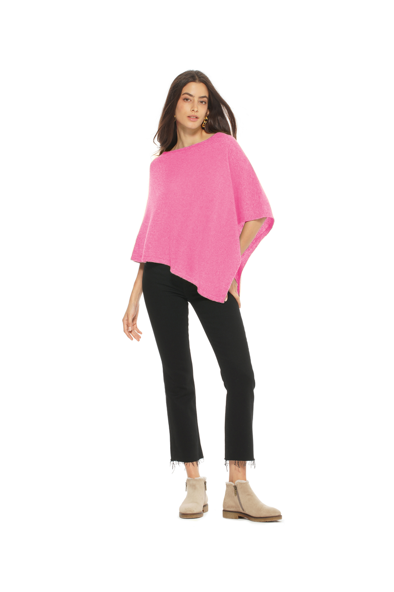 Pure Cashmere Capelet Poncho, Alternate, color, Fuchsia