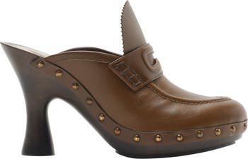 【関税&送料込】Burberry Potter Clogs In Smooth Leather Leather Potter Clogs in Chestnut - Women | Burberry® Official