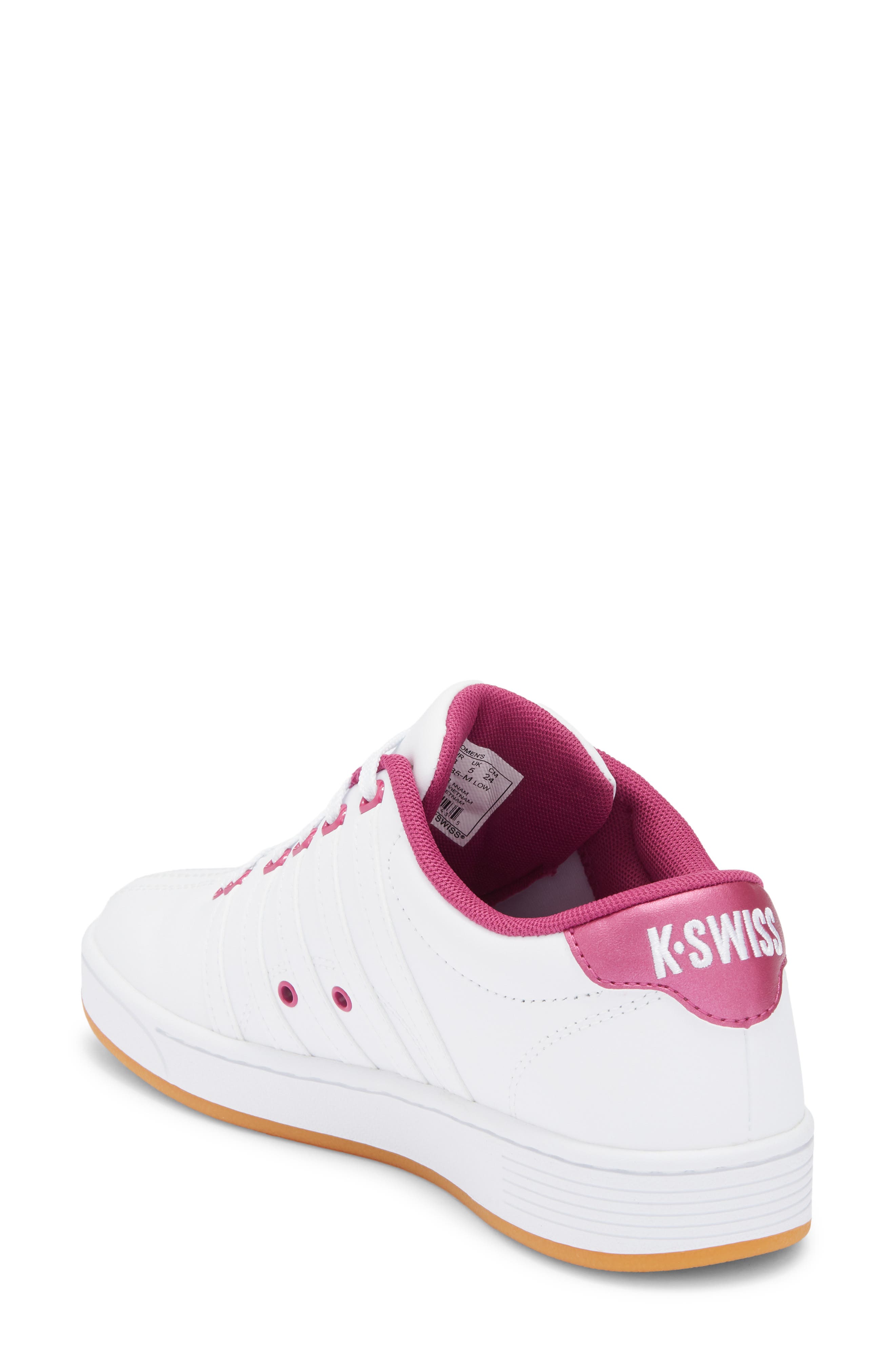 K-Swiss Court Pro II CMF Leather Sneaker, Alternate, color, White/Light Gum/ Catsus Flower