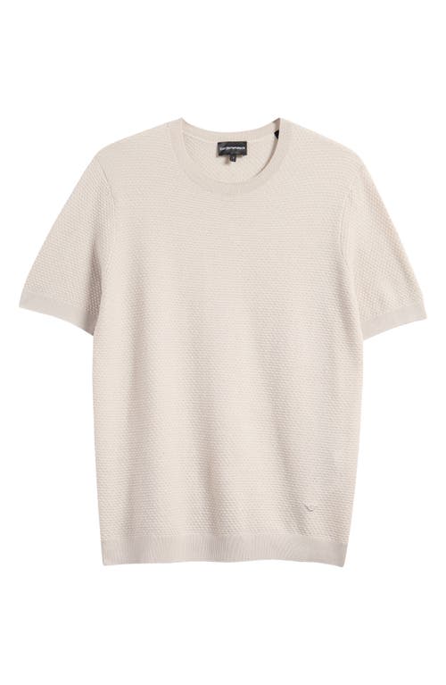Emporio Armani Short Sleeve Textured Wool Crewneck Sweater