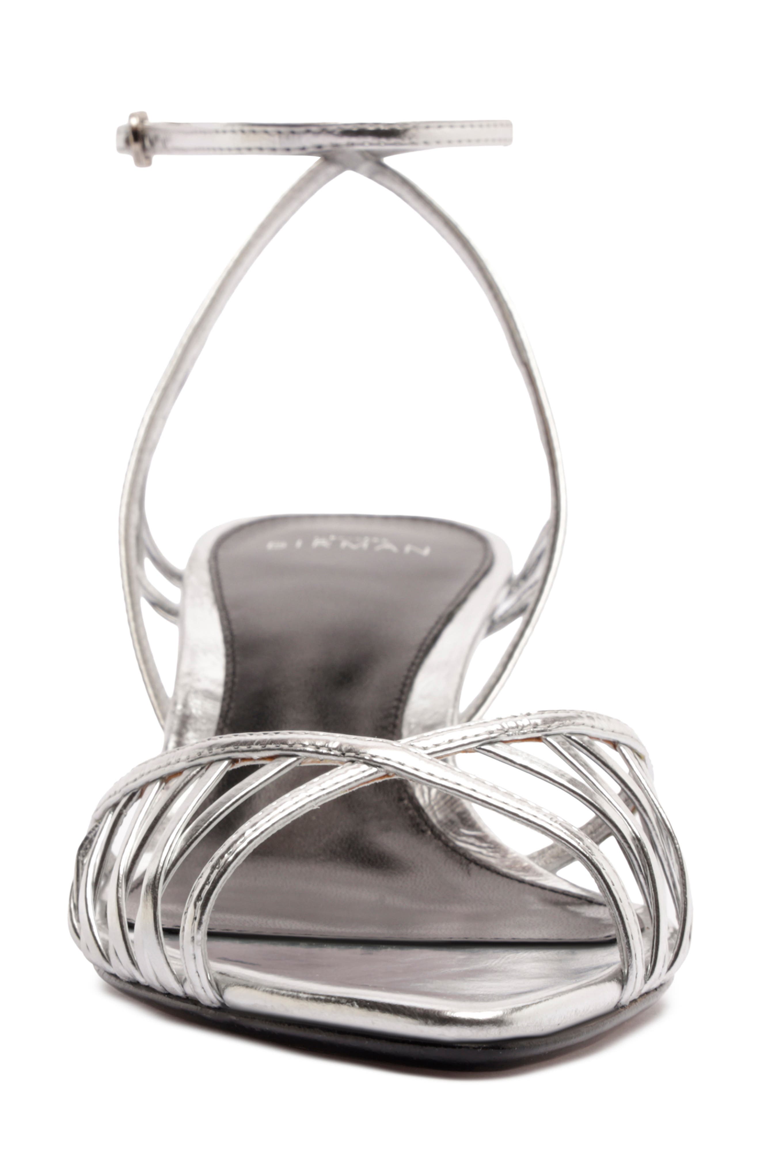 Alexandre Birman Solene Kitten Heel Cage Sandal, Alternate, color, Silver