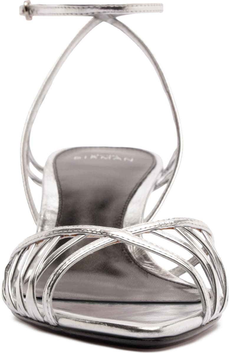 Alexandre Birman Solene Kitten Heel Cage Sandal, Alternate, color, Silver