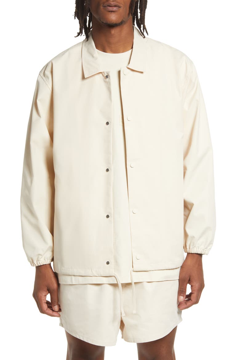 Men's Cotton Blend Coach's Jacket, Main, color, EGG SHELL