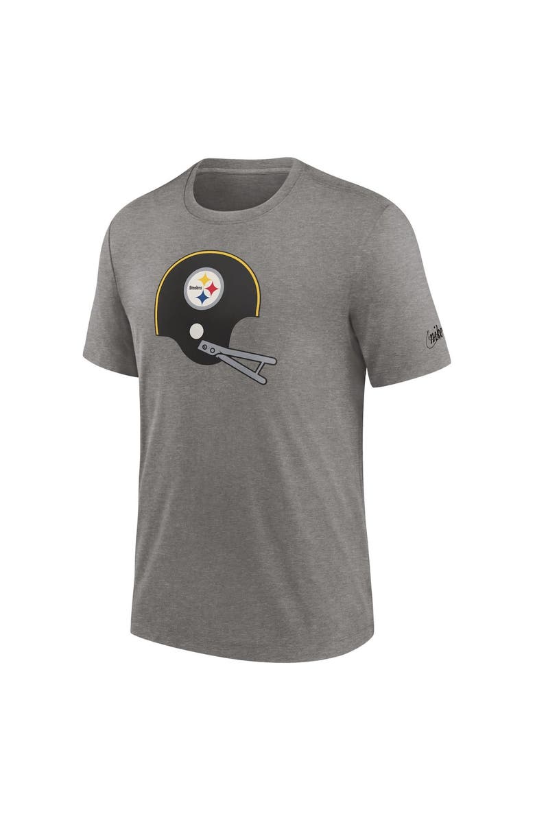 Nike Men's Nike Heather Charcoal Pittsburgh Steelers Rewind Logo Tri-Blend T-Shirt, Alternate, color, 