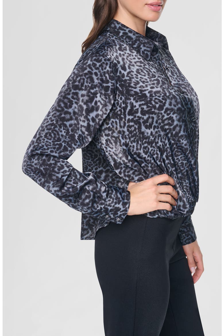 Print Twist Front Shirt, Alternate, color, MOONLIT LEOPARD