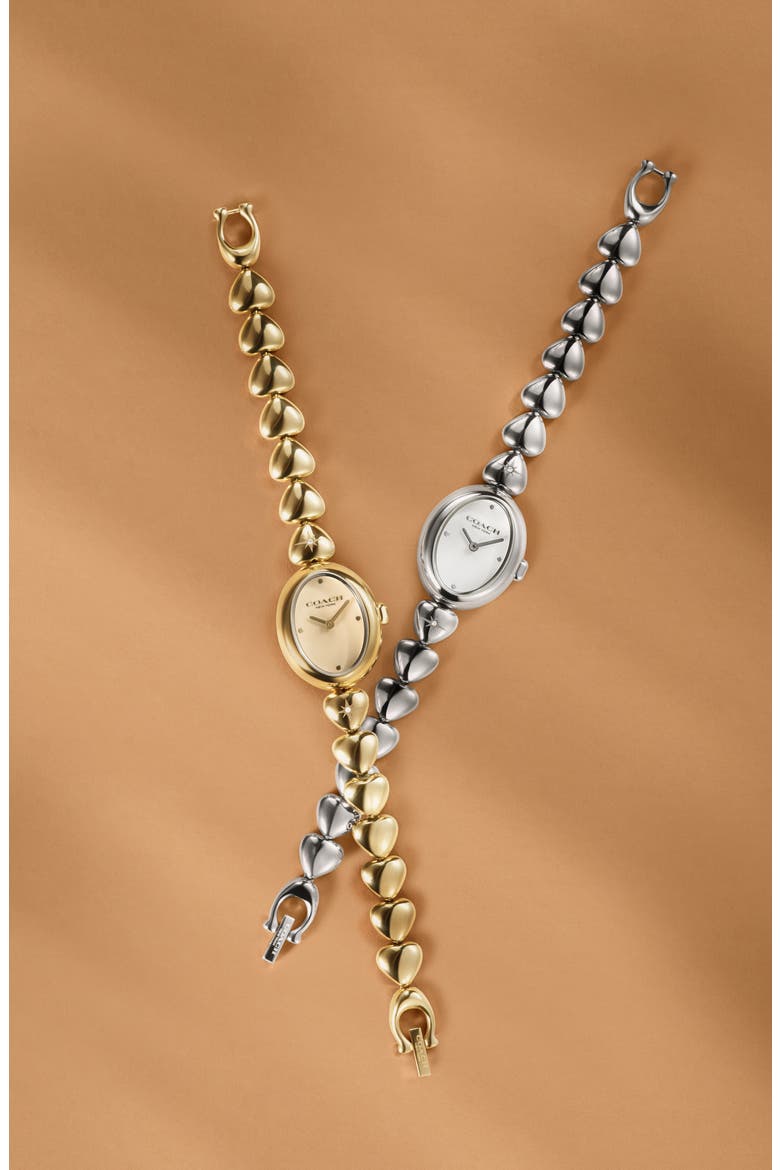 Heart Bracelet Watch, 22mm, Alternate, color, SILVER/ WHITE