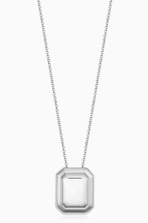 Sterling Silver Cufflink Pendant Necklace