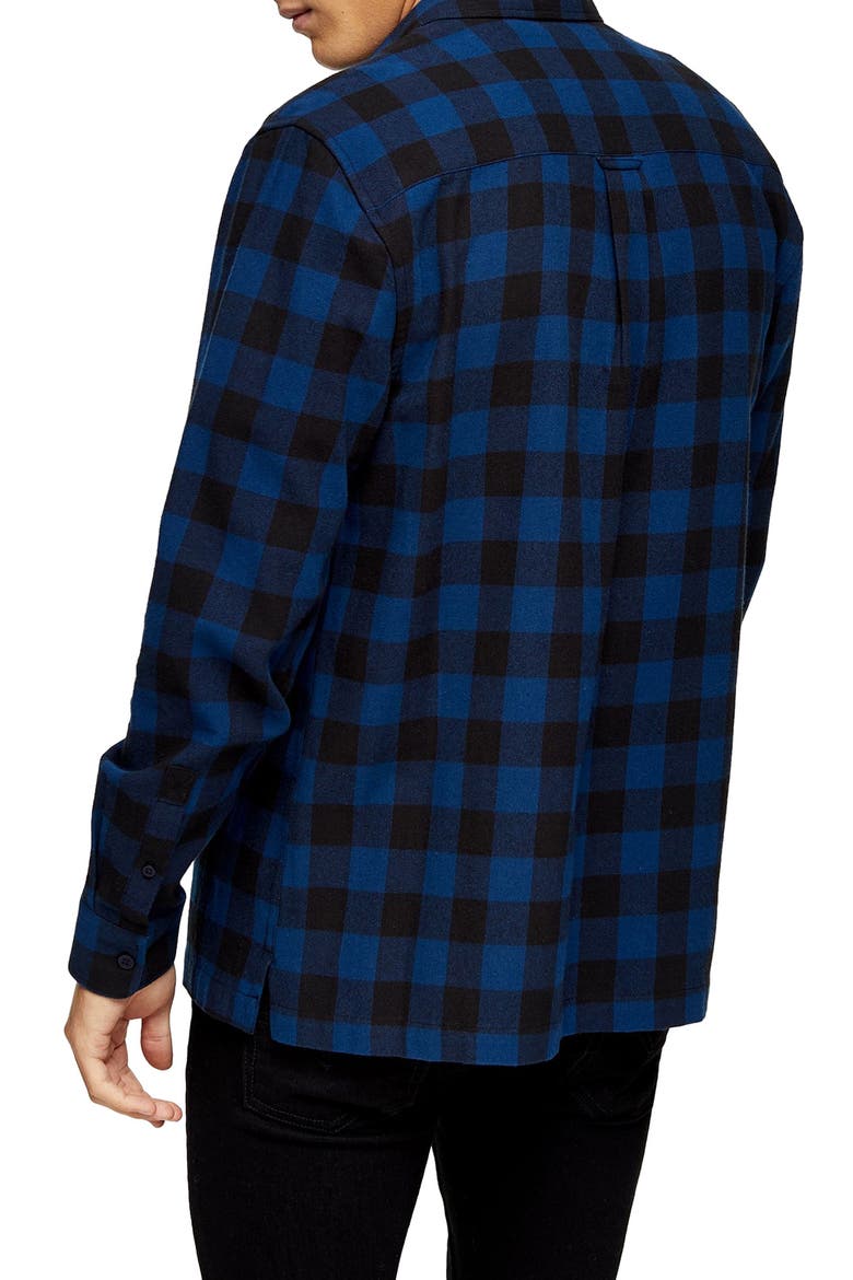 Buffalo Check Button-Down Flannel Shirt, Alternate, color, BLACK MULTI