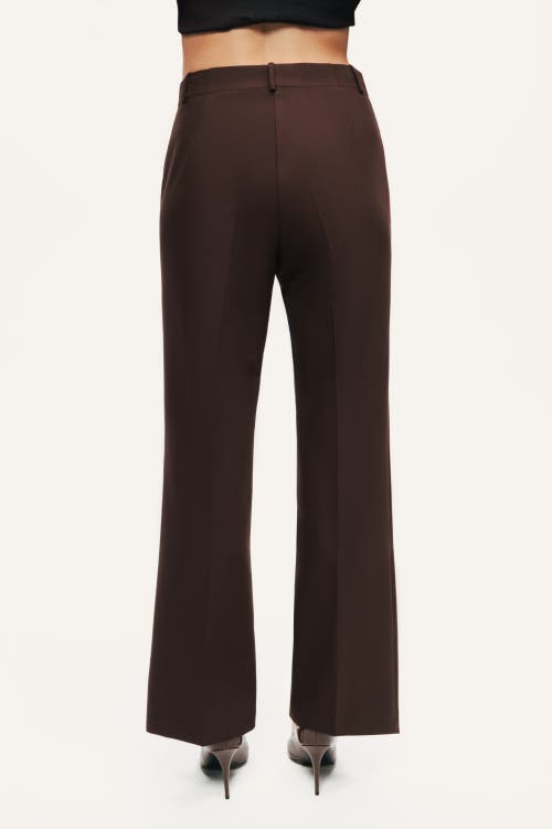 Nocturne Classic Mid-rise Tailored Pants In Brown
