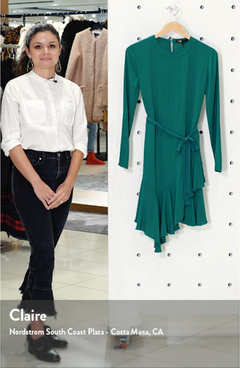 Romea Asymmetrical Ruffle Hem Long Sleeve Dress, sales video thumbnail