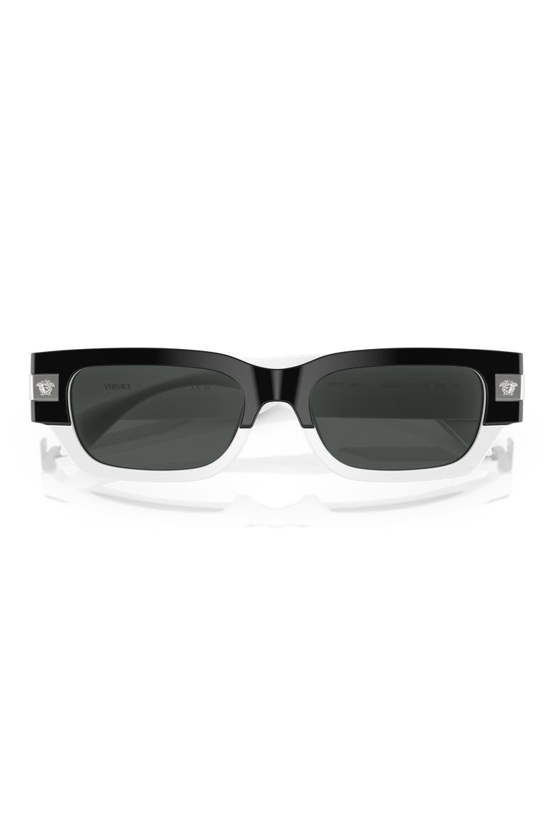 53mm Rectangular Sunglasses, Alternate, color, DARK GREY