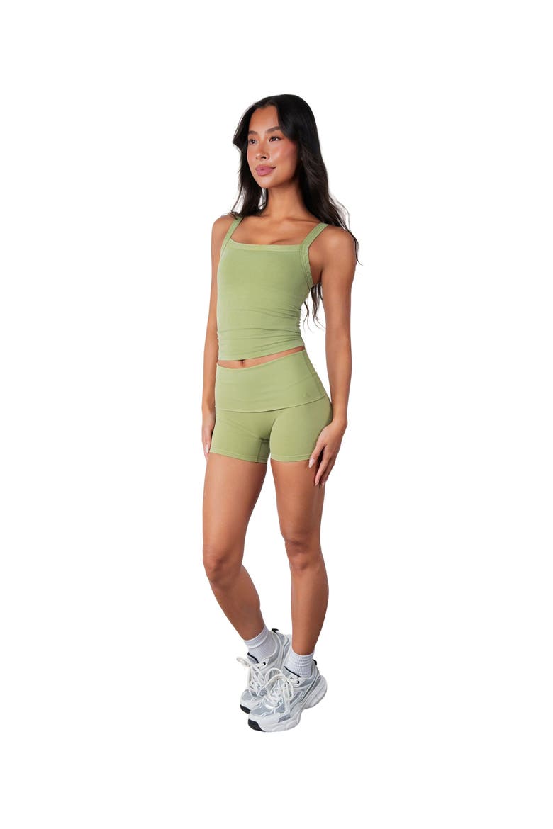 Cloud II Foldover Mini Short, Alternate, color, Palm Leaf Washed