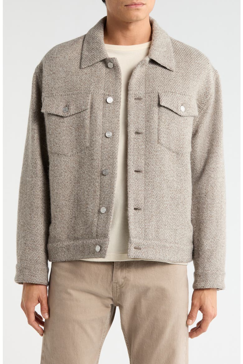 Tweed Trucker Jacket, Main, color, LIGHT TAUPE