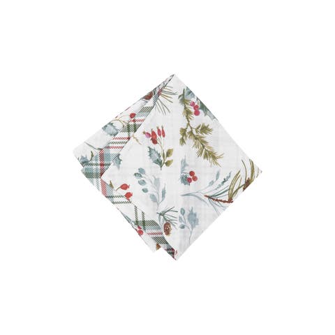 Edith Reversible Holly Botanical Set of 6 Cloth Napkin s