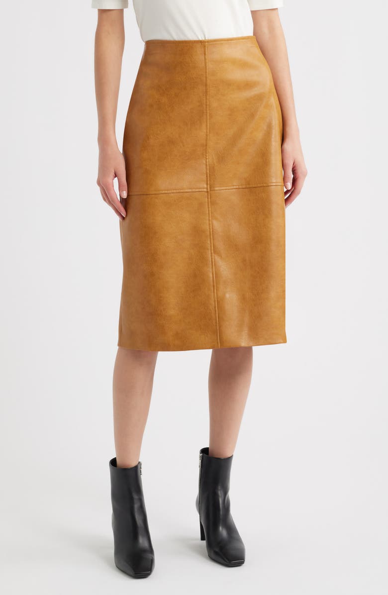 rag & bone Jordie Faux Leather A-Line Skirt, Main, color, 