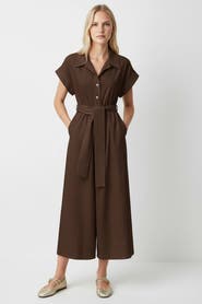 Exquise Leatrice Short Sleeve Belted Midi Jumpsuit
