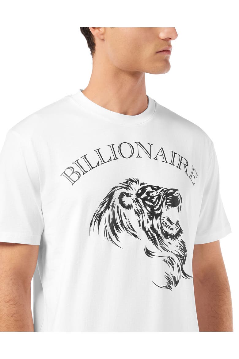 Embroidered Round Neck T-Shirt Lion Men, Alternate, color, white