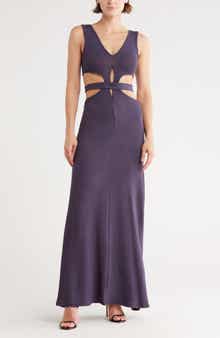 GO COUTURE Cutout Jersey Maxi Dress
