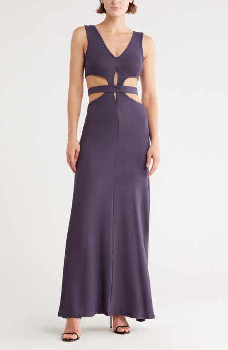 GO COUTURE Cutout Jersey Maxi Dress