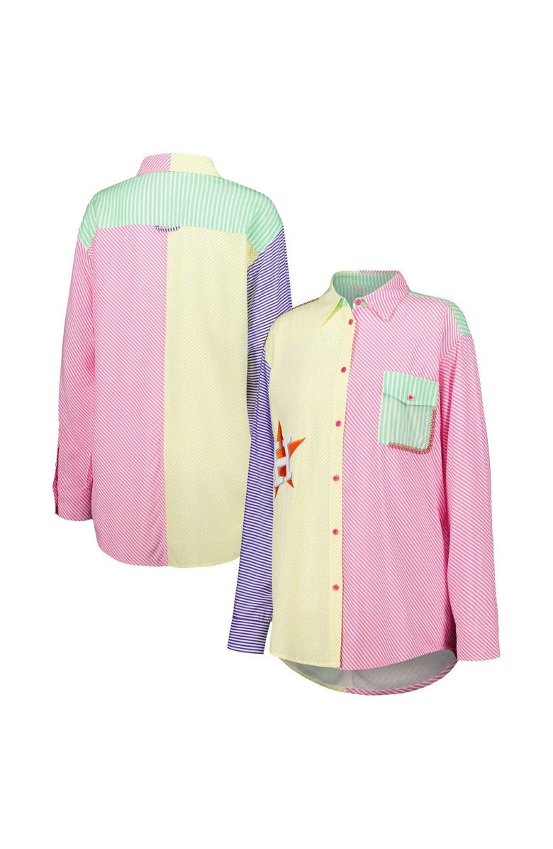 Terez Women's Terez Houston Astros Button-Up Shirt, Main, color, Yellow