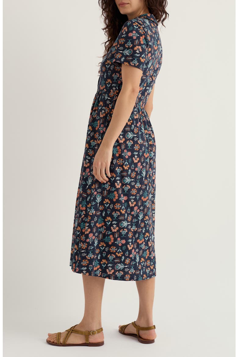 Mainland Floral Print Midi Shirtdress, Alternate, color, APOTHECARY PLANTS INKWELL