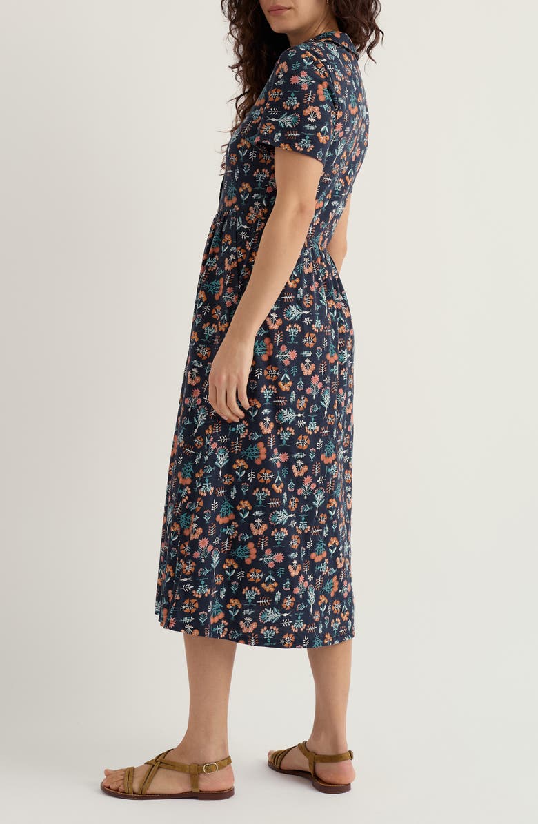 Seasalt Cornwall Mainland Floral Print Midi Shirtdress, Alternate, color, Apothecary Plants Inkwell