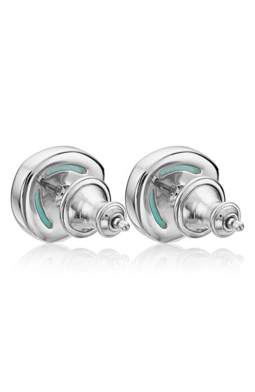 Monica Vinader Siren Stud Earrings In Silver/blue Lace Agate