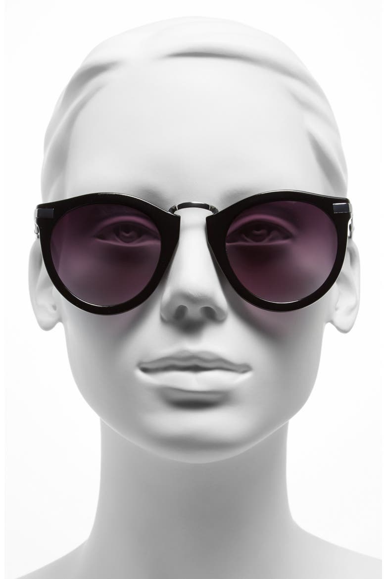 50mm Retro Sunglasses, Alternate, color, BLACK
