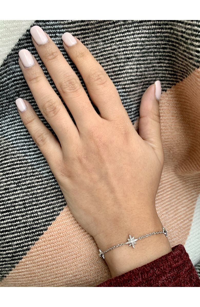 LuvMyJewelry Starry Lane North Star Silver Diamond Bracelet, Alternate, color, 