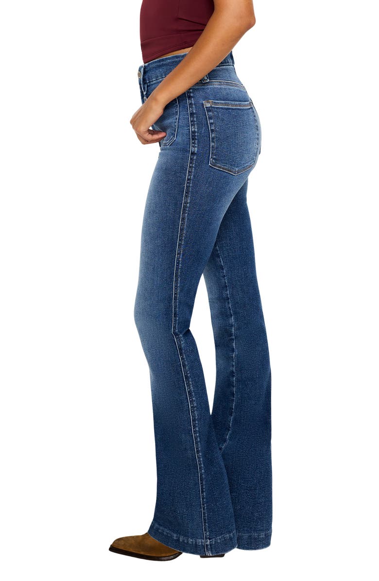 Good American Good Curve Patch Pocket Bootcut Jeans, Alternate, color,