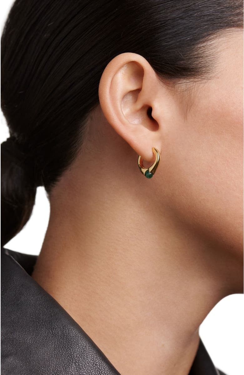 PDPAOLA Oasis Single Hoop, Alternate, color, Green Aventurine