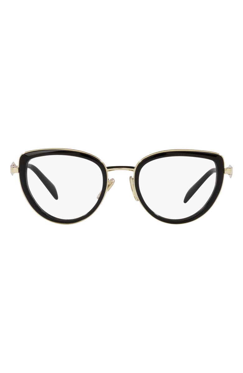 Prada 49mm Small Pillow Optical Glasses, Main, color, 