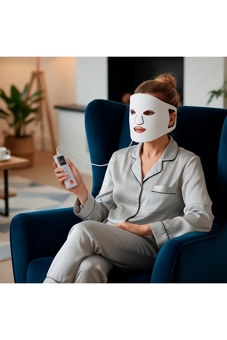 LED Light Therapy Mask with Smart Controller, Alternate, color, White
