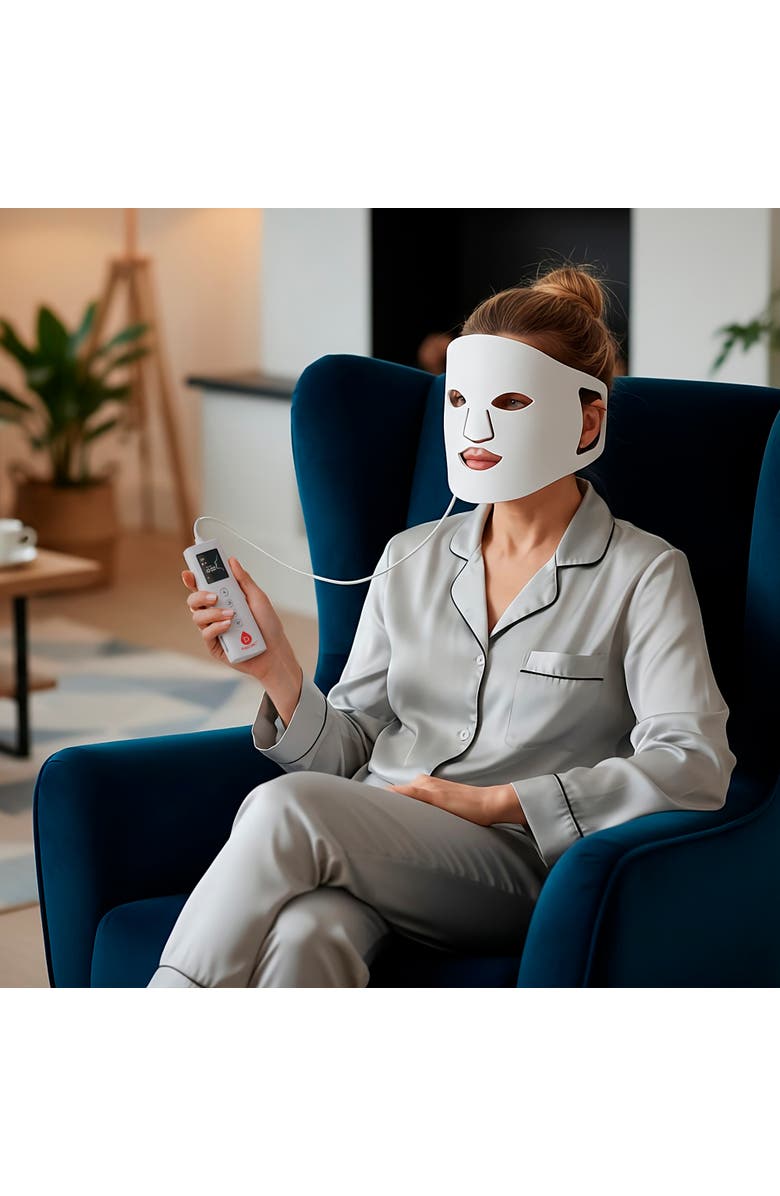 PURSONIC LED Light Therapy Mask with Smart Controller, Alternate, color, White
