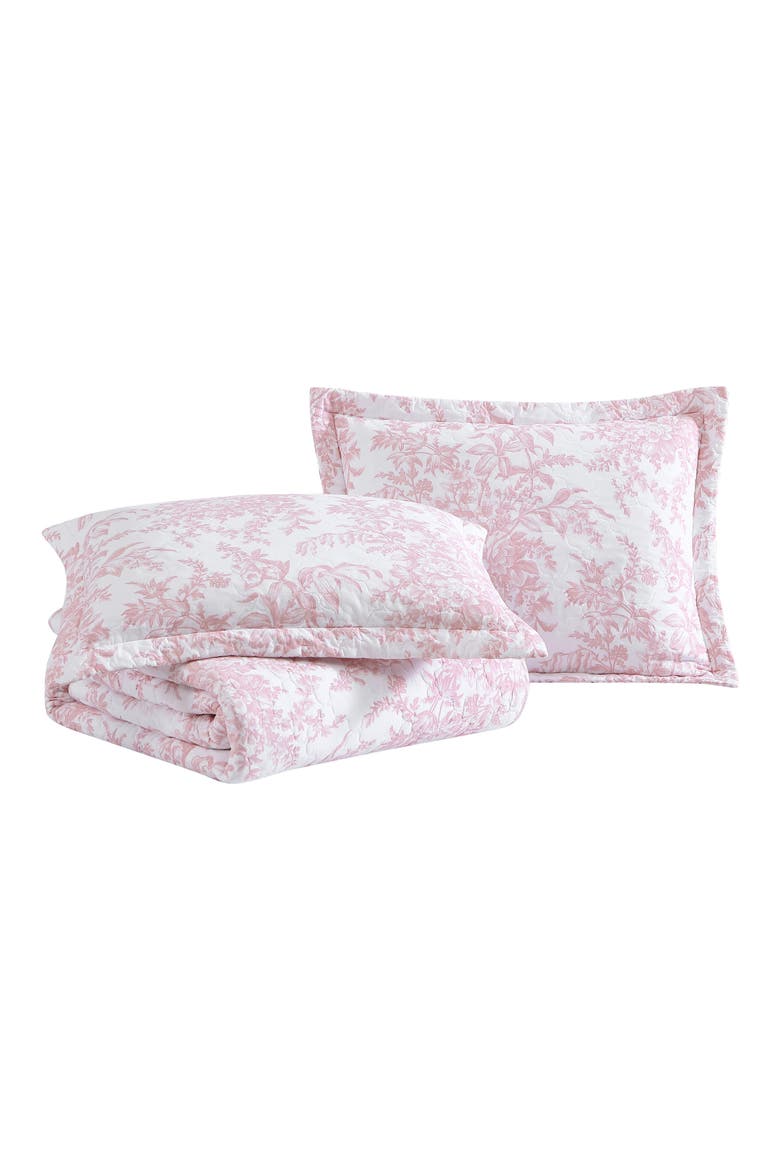 Bedford Quilt & Sham Set, Main, color, PALE PINK/ WHITE